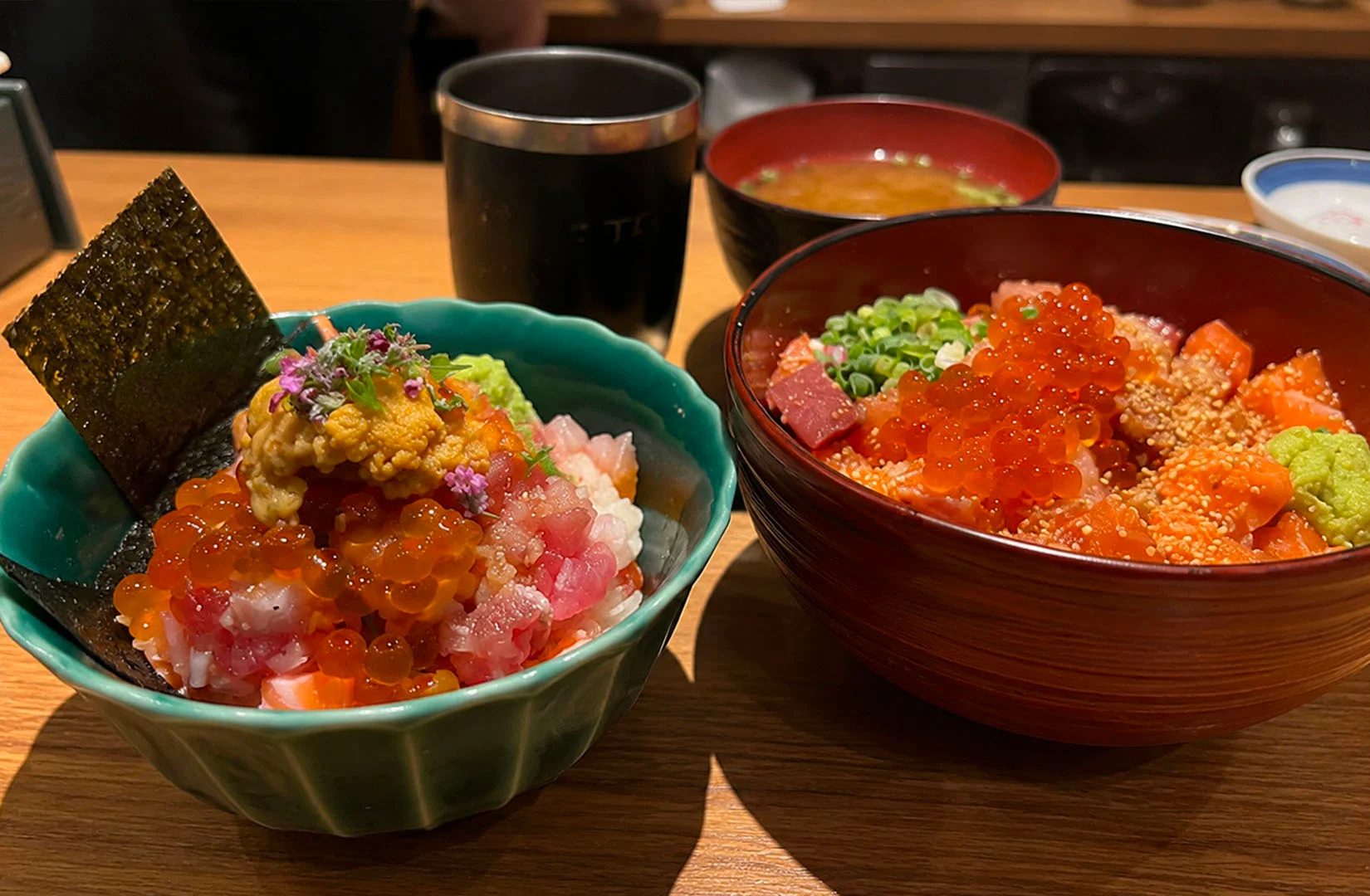 Teppei Japanese Restaurant Tanjong Pagar chirashi bowls with fresh sashimi, uni and ikura
